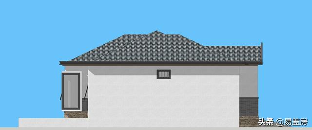 11.2m×12.5m北京一層現(xiàn)代別墅設(shè)計(jì)圖，造價(jià)21萬，落地窗大平臺(tái)真舒服