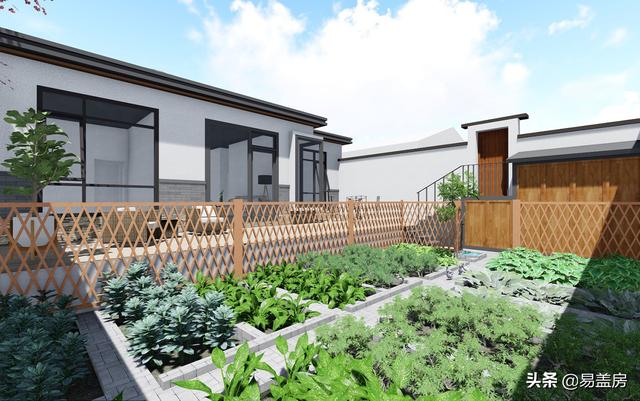 11.2m×12.5m北京一層現(xiàn)代別墅設(shè)計(jì)圖，造價(jià)21萬，落地窗大平臺(tái)真舒服