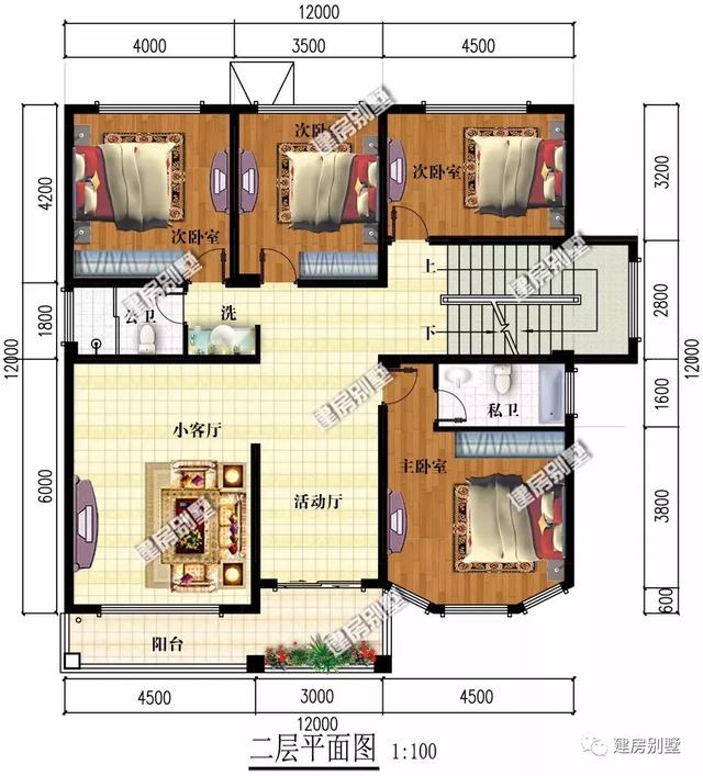 兩套面寬都是12×12米的三層農(nóng)村別墅，建房子建的就是喜慶，住進(jìn)去旺全家