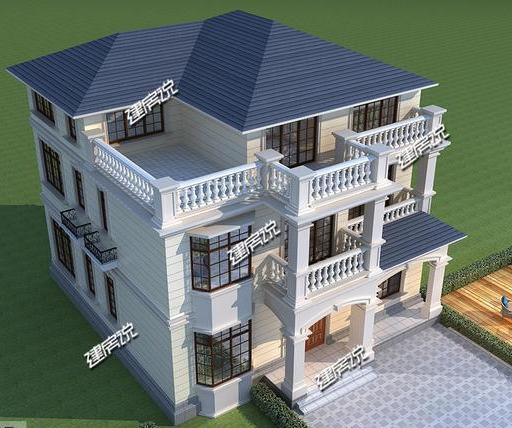 歐式三層別墅，很有田園氣息，蓋在農(nóng)村一定是一道靚麗的風(fēng)景線。