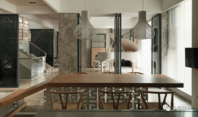 17.74X11.54米新中式二層別墅設計圖，帶泳池+庭院+露臺。