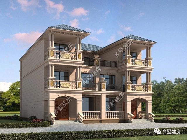 14.9X16.8米雙拼三層別墅設(shè)計(jì)圖，兄弟姐妹住在一起其樂(lè)融融。