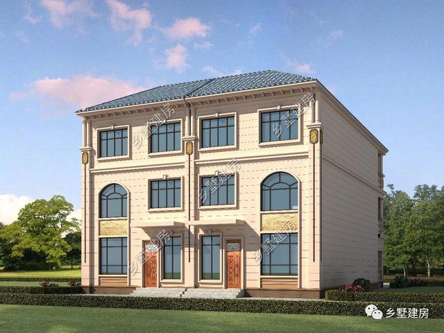 14.9X16.8米雙拼三層別墅設(shè)計(jì)圖，兄弟姐妹住在一起其樂(lè)融融。