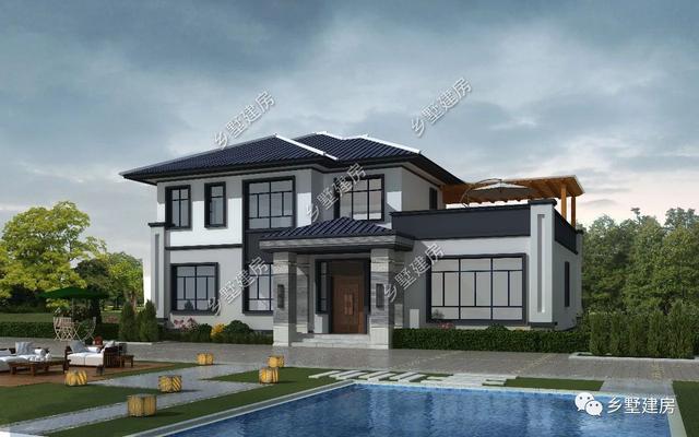 14.9X16.8米雙拼三層別墅設(shè)計(jì)圖，兄弟姐妹住在一起其樂(lè)融融。