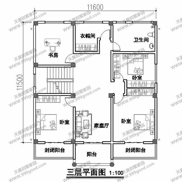 3款平屋頂設(shè)計的三層別墅設(shè)計圖，漂亮實用還洋氣，第1棟帶地下室。