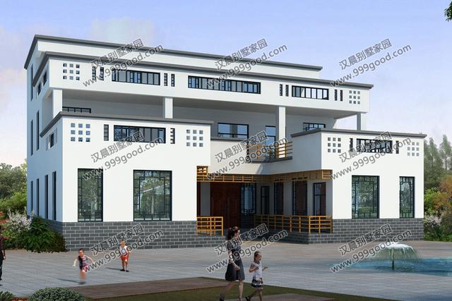 3款平屋頂設(shè)計的三層別墅設(shè)計圖，漂亮實用還洋氣，第1棟帶地下室。