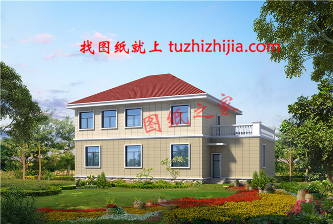 180平米農(nóng)村二層小別墅設計圖，外觀漂亮，帶露臺