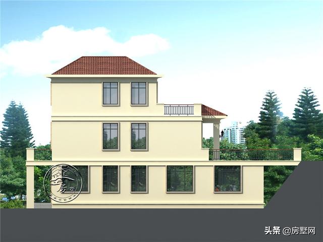 三層簡歐別墅設計圖，處在低洼地段，看看業(yè)主是如何解決的。