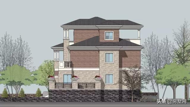 帶雙車庫的新式三層別墅設(shè)計圖，秀雅大方不失大氣?。