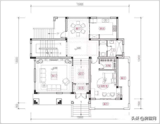 帶雙車庫的新式三層別墅設(shè)計圖，秀雅大方不失大氣?。