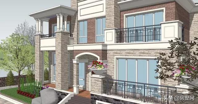 帶雙車庫的新式三層別墅設(shè)計圖，秀雅大方不失大氣?。