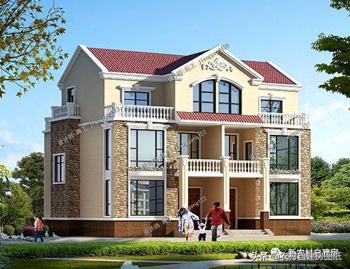 3款兄弟雙拼別墅設計圖，建成之后可以說是村里首屈一指的大氣。