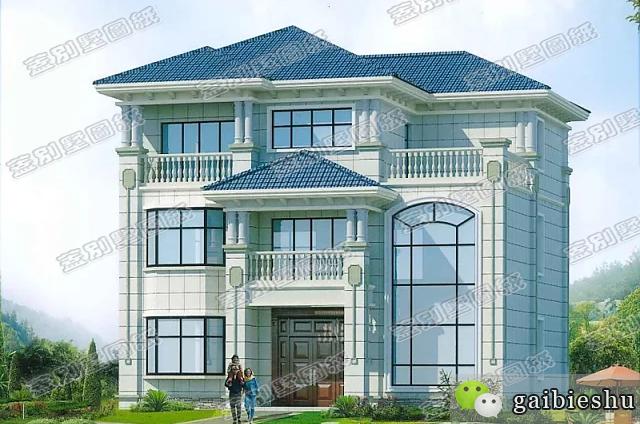 帶超大落地窗的三層農(nóng)村自建房，客廳挑空設(shè)計，時尚豪華，造價25萬。