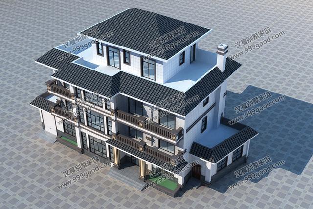 占地221平四層別墅設(shè)計圖，白墻黛瓦最簡單卻最耐看，住個幾十年不過時！