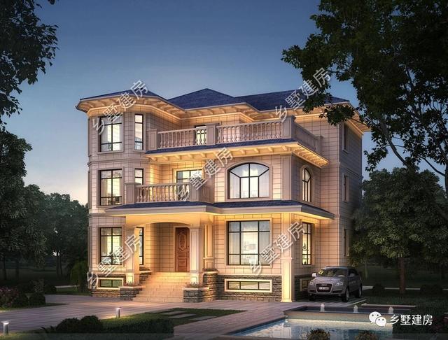 帶半地下室的三層簡歐農(nóng)村別墅，戶型方正，典雅大氣，豪華到令人窒息！