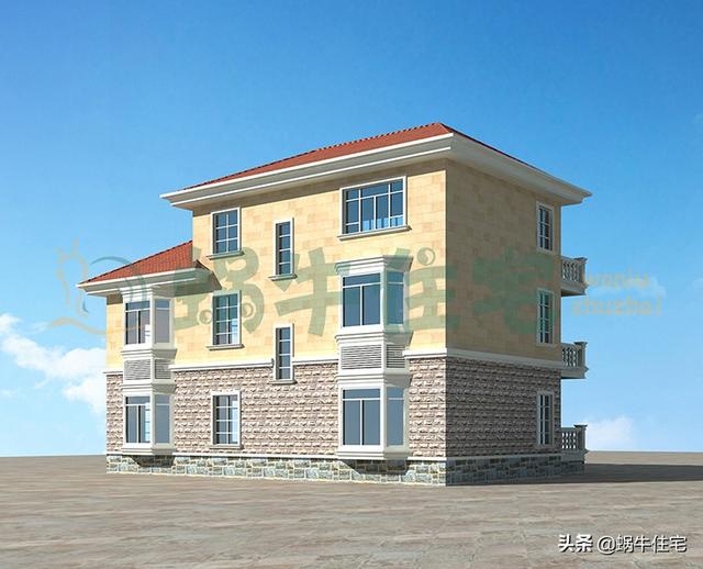 簡歐三層農(nóng)村別墅設(shè)計(jì)圖，簡潔大方，坡屋頂設(shè)計(jì)，功能分區(qū)合理，最適合老百姓的自建房