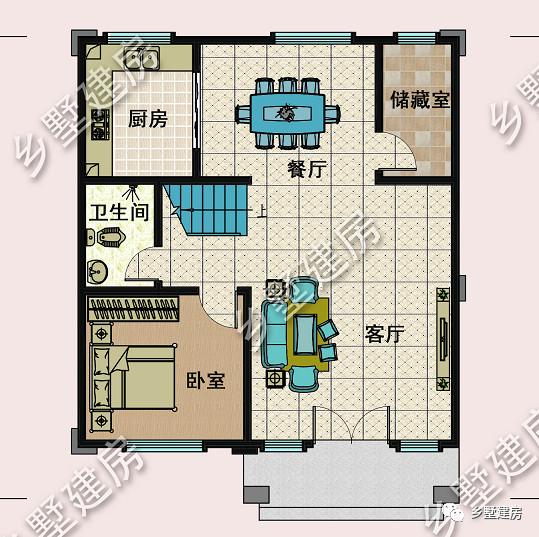 占地90平的三層歐式別墅設(shè)計(jì)圖，色調(diào)溫暖又素雅，南北通透，小宅基地的福音！