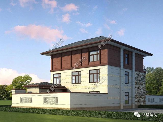 12.5X18.1米現(xiàn)代風三層別墅設計圖，優(yōu)雅別致，穩(wěn)重不單調。