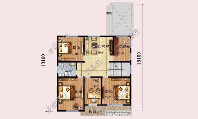 12.5X18.1米現(xiàn)代風三層別墅設計圖，優(yōu)雅別致，穩(wěn)重不單調。