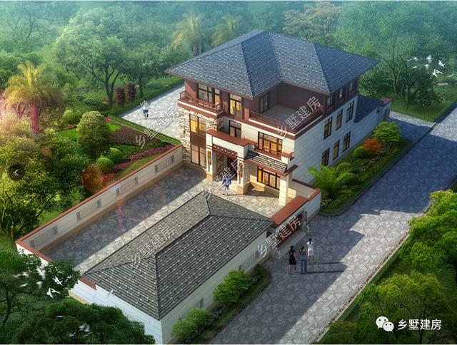 12.5X18.1米現(xiàn)代風三層別墅設計圖，優(yōu)雅別致，穩(wěn)重不單調。