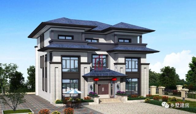 12.5X18.1米現(xiàn)代風三層別墅設計圖，優(yōu)雅別致，穩(wěn)重不單調。