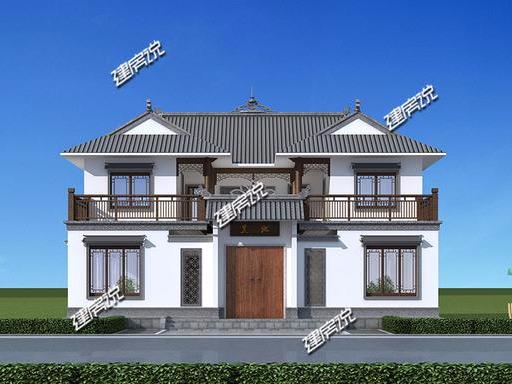 二層四合院住宅設(shè)計(jì)圖，外觀精致漂亮，方正大氣，深受大眾的喜愛