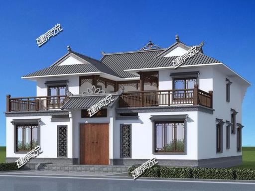 二層四合院住宅設(shè)計(jì)圖，外觀精致漂亮，方正大氣，深受大眾的喜愛