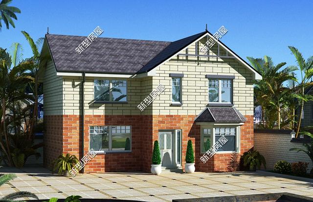 5棟二層歐式小洋樓，簡單大方，經(jīng)濟(jì)適用，造價(jià)20萬左右。