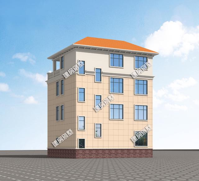 帶涼亭的四層農村別墅設計圖，在大露臺，內配11間臥室，業(yè)主嫌太少了。