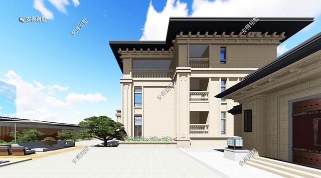 經(jīng)典耐看的三層歐式別墅設(shè)計(jì)圖，寬敞大氣，帶庭院、大客廳、大車庫(kù)、大露臺(tái)，臥室套房。