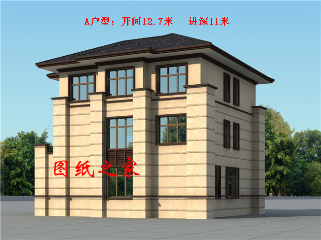 精選五套人氣頗高的三層中式別墅，五種戶型，五種尺寸