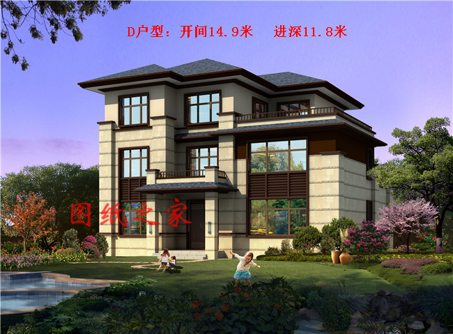 精選五套人氣頗高的三層中式別墅，五種戶型，五種尺寸