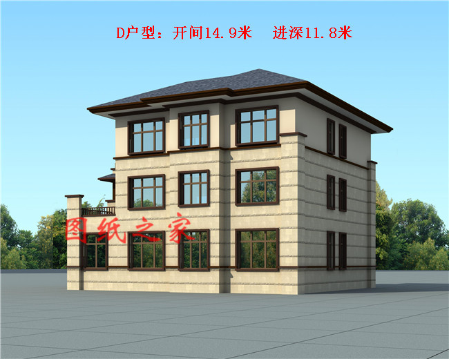 精選五套人氣頗高的三層中式別墅，五種戶型，五種尺寸