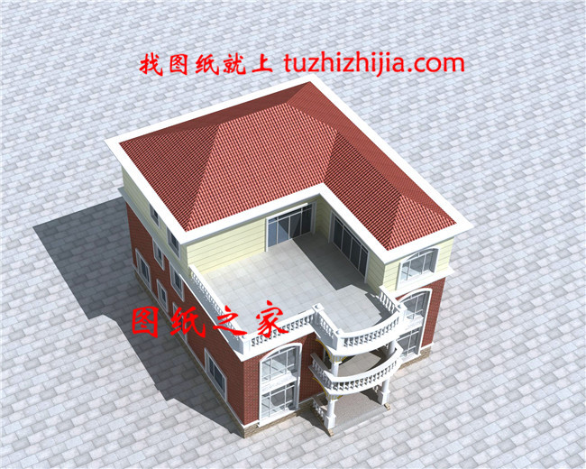 簡單漂亮實用的三層自建房設(shè)計圖，帶露臺，占地170平方