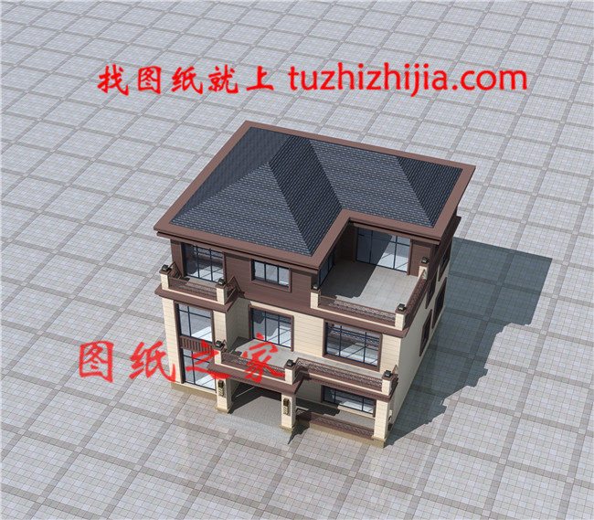 新式160平方米農(nóng)村三層樓房設計圖，客廳中空