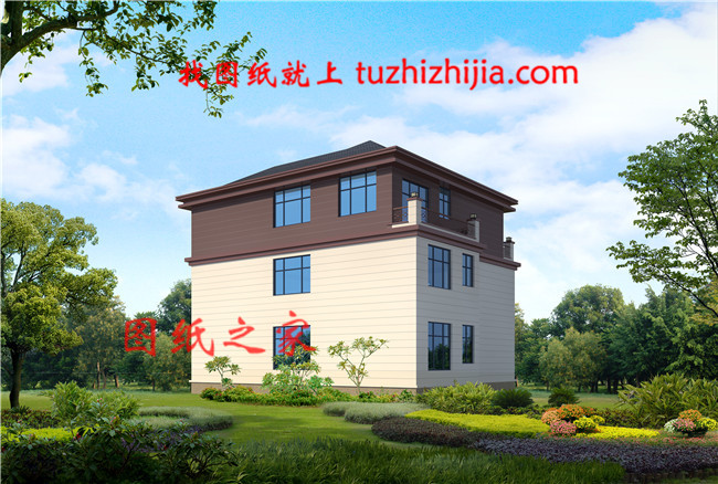 新式160平方米農(nóng)村三層樓房設計圖，客廳中空