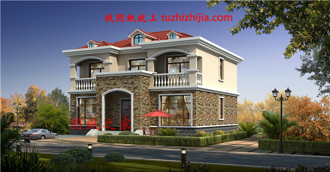 鄉(xiāng)下120平米二層樓房設(shè)計圖，23萬就可以建漂亮別墅