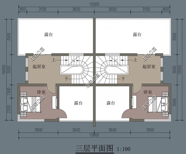 兩兄弟合建三層新中式雙拼別墅設計圖，端莊素雅在，造價65萬。