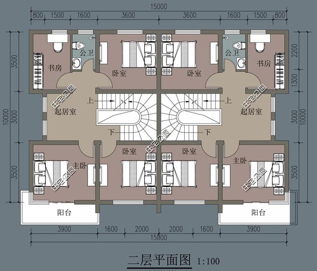 兩兄弟合建三層新中式雙拼別墅設計圖，端莊素雅在，造價65萬。