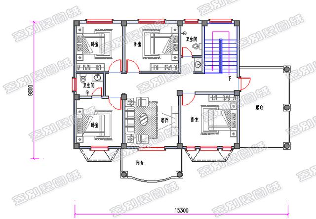 帶車庫的三層歐式別墅設(shè)計圖，大堂屋設(shè)計，功能性齊全。
