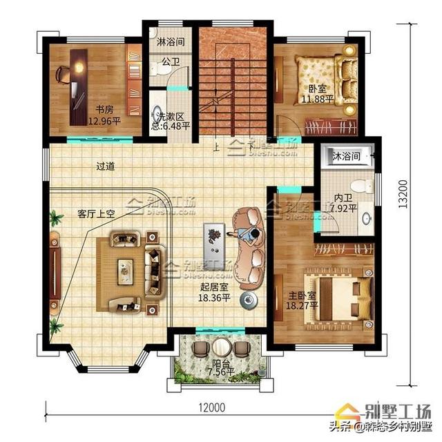 12.00x13.2米三層自建別墅設(shè)計(jì)圖，優(yōu)雅大氣，“名利”雙收，何樂而不為？