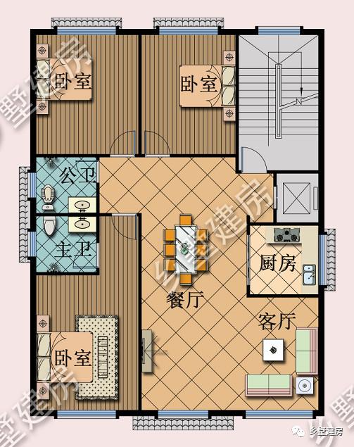 10.26X13.56米的六層徽派別墅設(shè)計圖，徽派照樣能建高層，那在整個鎮(zhèn)上，可是最耀眼的呢！