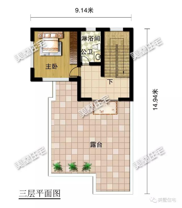 帶悠然小前院的三層現(xiàn)代別墅設(shè)計(jì)圖，清透中不失穩(wěn)重大方，時(shí)尚范十足