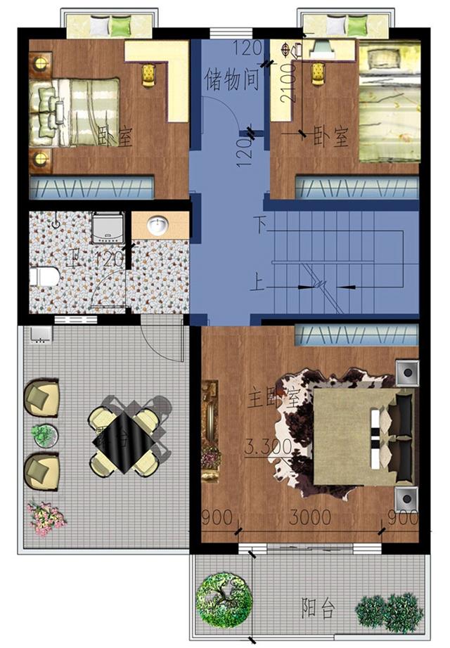 帶庭院花園的二層小別墅設(shè)計(jì)圖，搭配清新優(yōu)雅，戶型設(shè)計(jì)十分漂亮。
