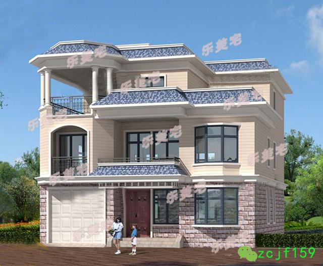 帶涼亭的三層別墅設(shè)計(jì)圖，平屋頂設(shè)計(jì)，經(jīng)濟(jì)實(shí)用，非常適合農(nóng)村自建。