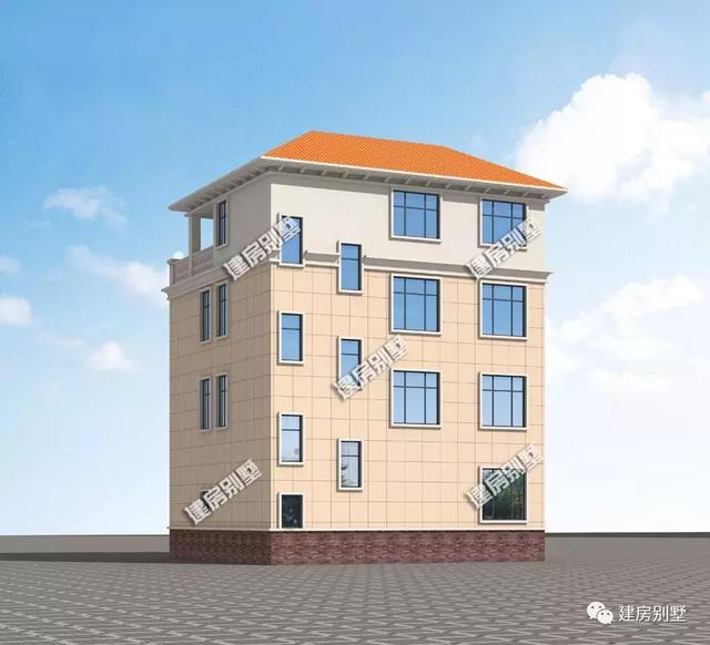 簡約且氣派的四層農(nóng)村別墅戶型，室內(nèi)臥室多，配置也齊全。