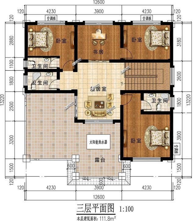 3層氣派別墅設計圖，親戚朋友都夸我有本事，羨慕得很