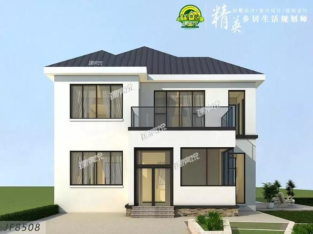 90后都開始建別墅了，二層現(xiàn)代極簡別墅設(shè)計圖推薦，30萬搞定