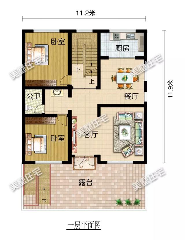 開間11米的實(shí)用戶型設(shè)計(jì)圖，過年回家建一棟，照顧父母更方便