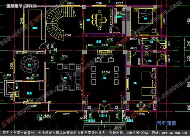 超大超豪華21.8×15.6米徽派風格別墅設(shè)計圖推薦，主體造價百萬